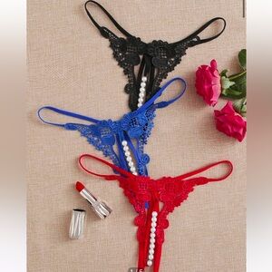 NEW 3 pearl lingerie thong